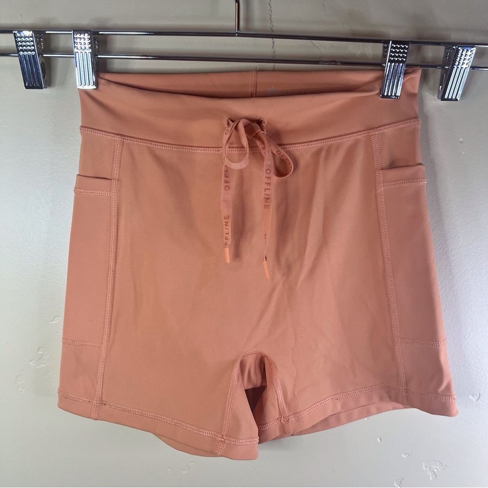 Offline by Aerie Womens High Rise Compression Short Size Medium Coral Comfy